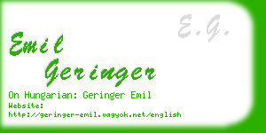 emil geringer business card